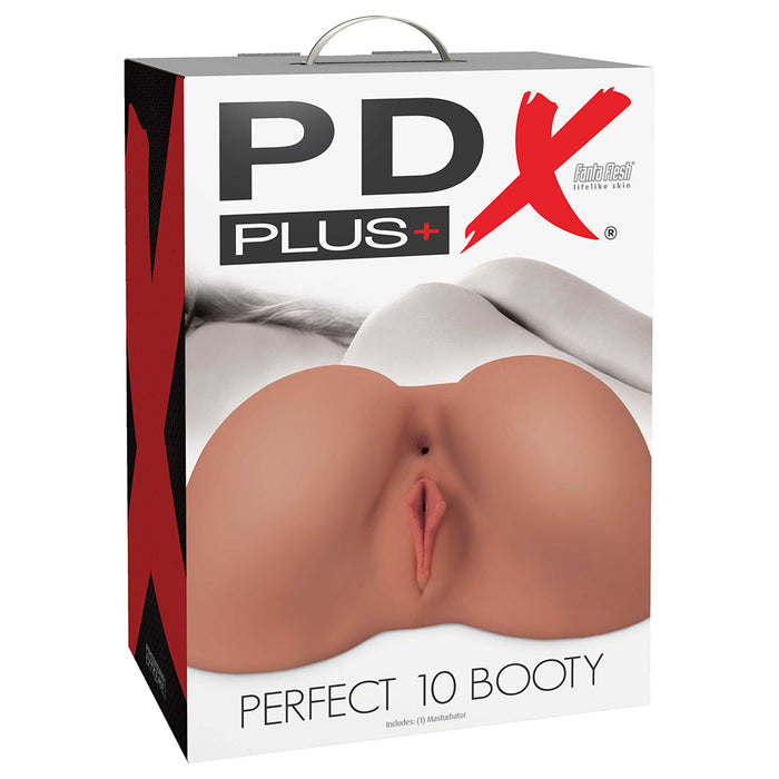 PDX Plus Perfect 10 Booty Dual Entry Masturbator Tan
