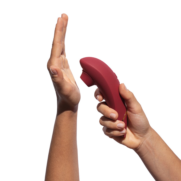 Womanizer Premium 2 Rechargeable Silicone Luxurious Pleasure Air Clitoral Stimulator Bordeaux