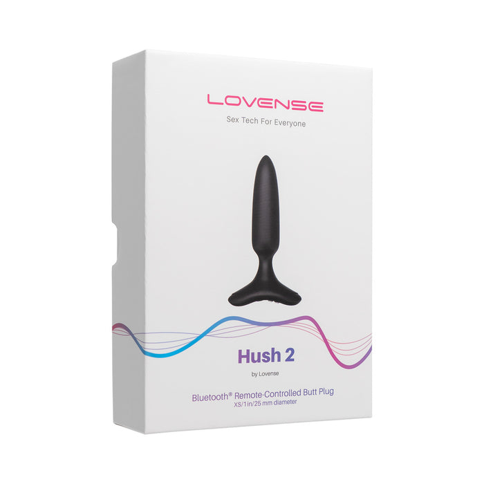 Lovense Hush 2 Bluetooth Remote-Controlled Vibrating Butt Plug XS 1 in.