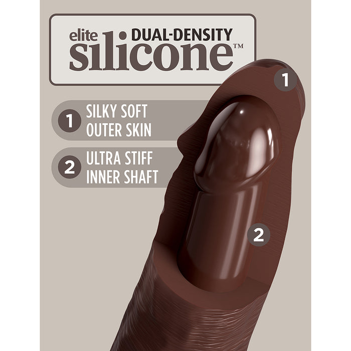 Pipedream King Cock Elite 7 in. Dual Density Silicone Cock Realistic Dildo With Suction Cup Brown