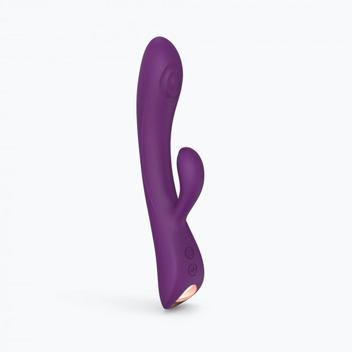 Love to Love Bunny & Clyde Rechargeable Tapping Rabbit Silicone Vibrator Purple Rain
