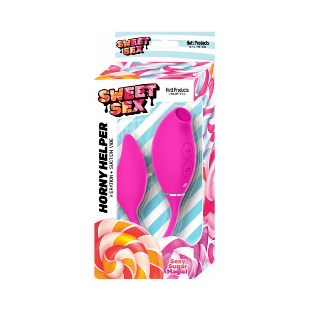 Sweet Sex Horny Helper Suction Dual Stimulator Silicone Magenta — Nalpac