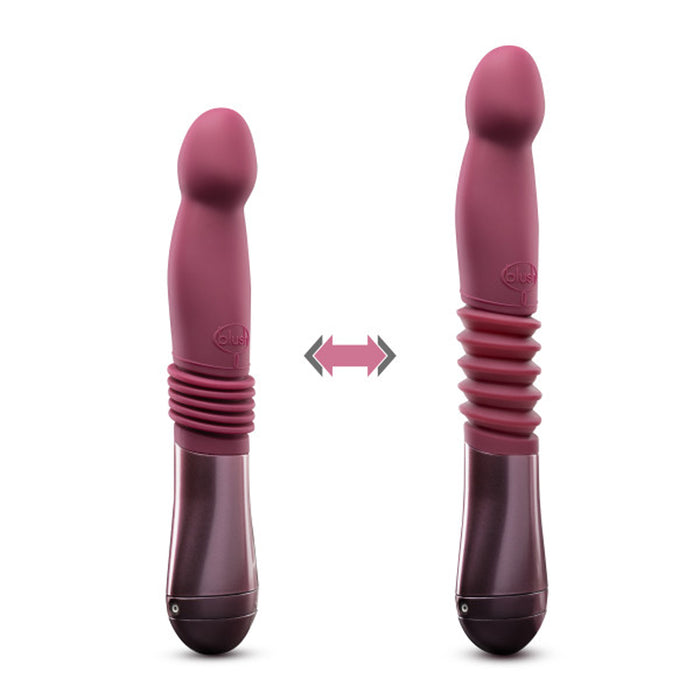 Blush Temptasia Trixie Rechargeable 10 in. Silicone Thrusting Dildo Wine