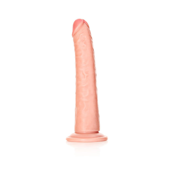 RealRock Realistic 8 in. Slim Dildo With Suction Cup Beige