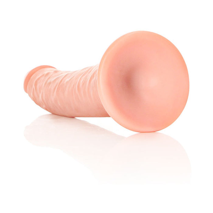 RealRock Realistic 8 in. Slim Dildo With Suction Cup Beige