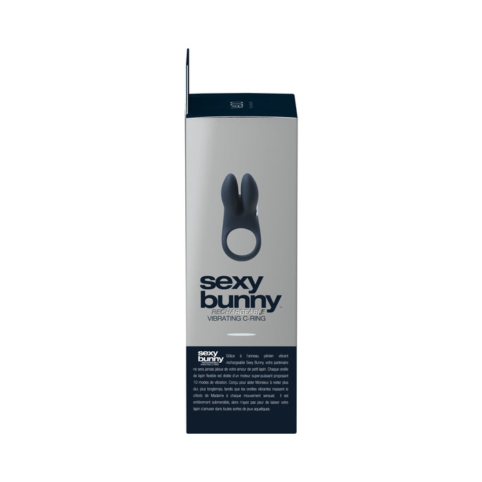 Vedo Sexy Bunny Rechargeable Vibrating C-Ring Black Pearl