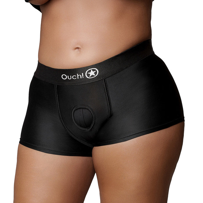 Shots Ouch! Vibrating Strap-on Boxer Black XL/2XL