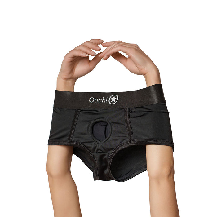 Shots Ouch! Vibrating Strap-on Boxer Black XL/2XL