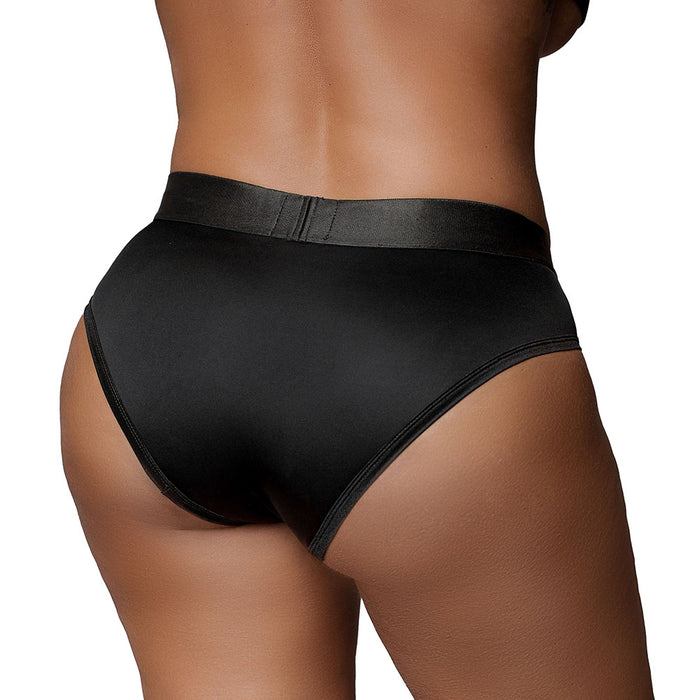 Ouch! Vibrating Strap-on High-cut Brief Black XL/2XL