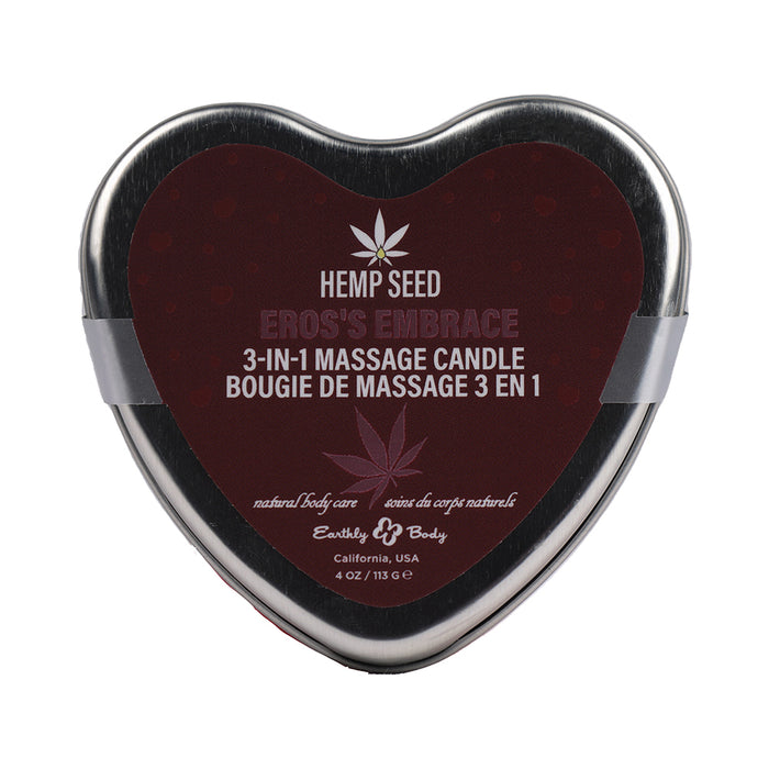 Earthly Body Hemp Seed 3-in-1 Valentines Day Candle Eros's Embrace 4 oz.