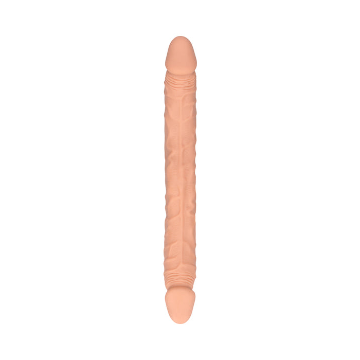 RealRock Skin Double Dong 14 in. Flexible Dual-Ended Dildo Beige