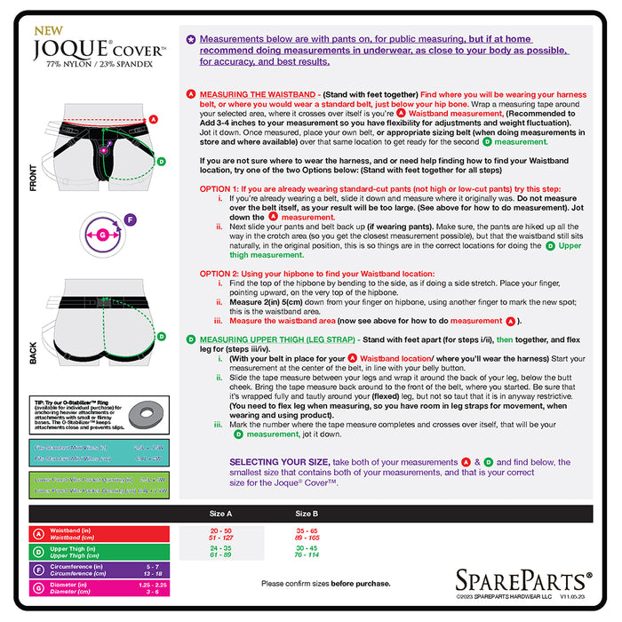 SpareParts Joque Cover Underwr Harness Purple (Double Strap) Size A Nylon