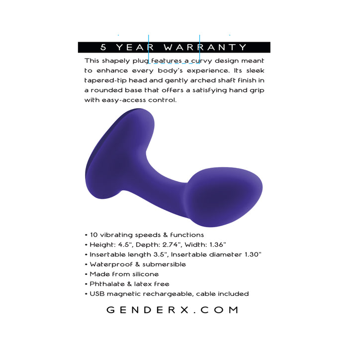 Gender X Anybody's Plug Rechargeable Plug Silicone Purple