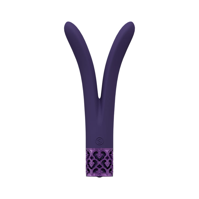 Royal Gems Dueling Queens Silicone Rechargeable Vibrator Purple