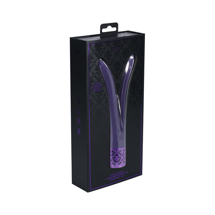 Royal Gems Dueling Queens Silicone Rechargeable Vibrator Purple