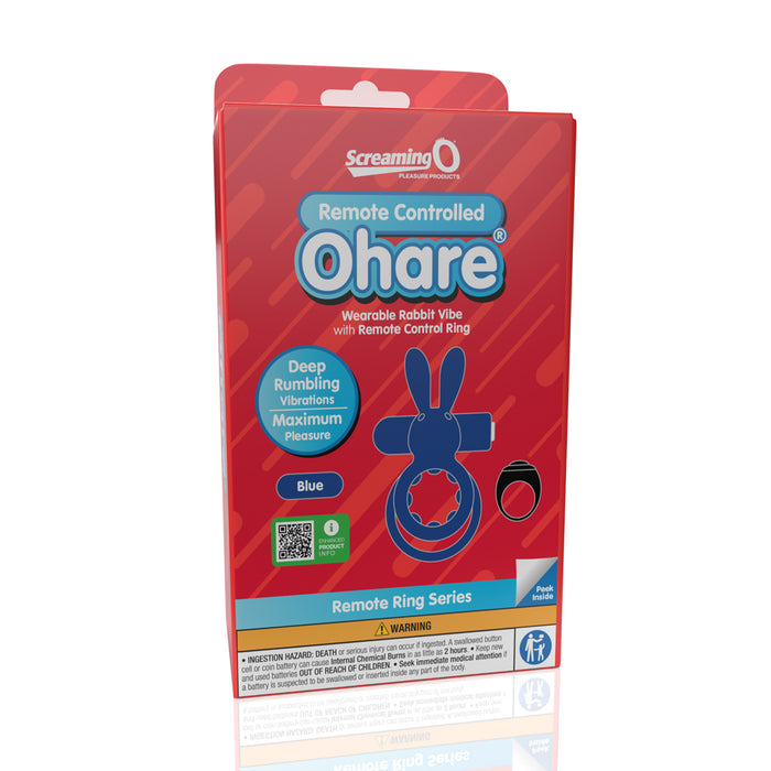 Screaming O Remote Controlled Ohare Vibrating Ring Blue