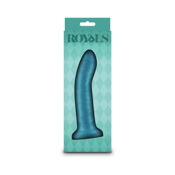 Royals Charlie 6 in. Metallic Curved Dildo Teal
