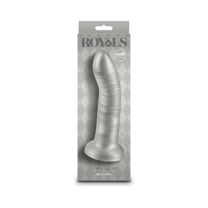 Royals Charlie 7 in. Metallic Curved Dildo Champagne