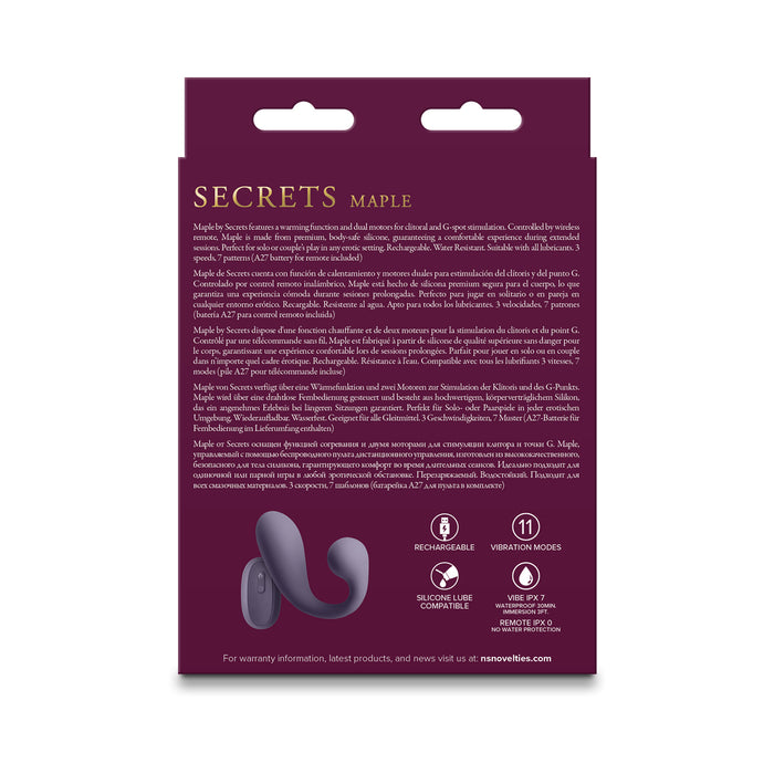 Secrets Maple Insertable Warming Vibe with Remote Gray