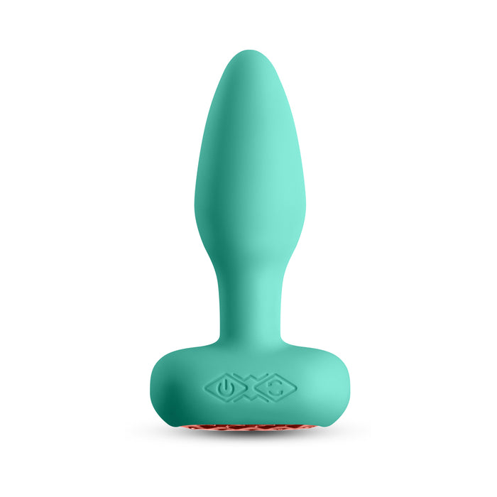 Techno Prism App-controlled Vibrating and Rotating Plug Teal