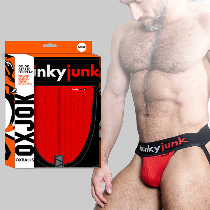 Oxballs Hunker Comfy-Pouch Slider-Strap Jock Red Hot M