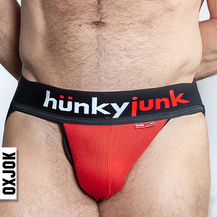 Oxballs Oxjok Hunker Comfy-Pouch Slider-Strap Jock Red Hot M