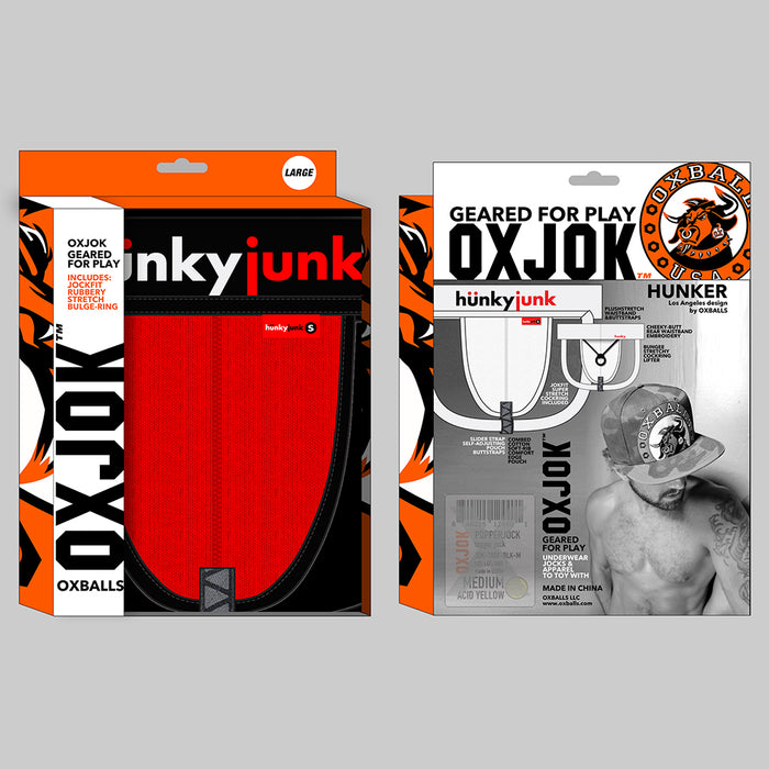 Oxballs Oxjok Hunker Comfy-Pouch Slider-Strap Jock Red Hot XL