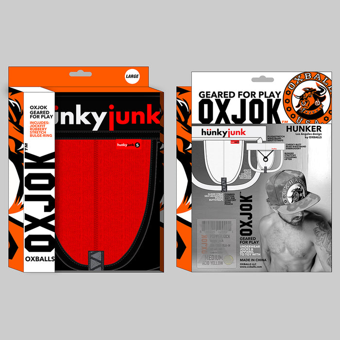 Oxballs Hunker Comfy-Pouch Slider-Strap Jock Red Hot 2XL