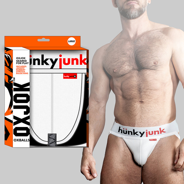 Oxballs Hunker Comfy-Pouch Slider-Strap Jock White Snow S