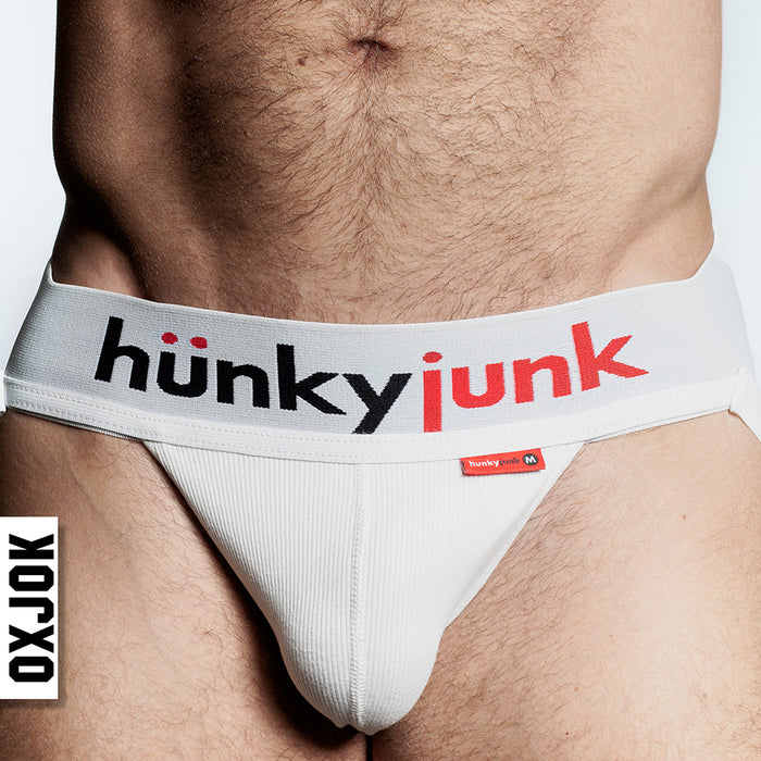 Oxballs Oxjok Hunker Comfy-Pouch Slider-Strap Jock White Snow S