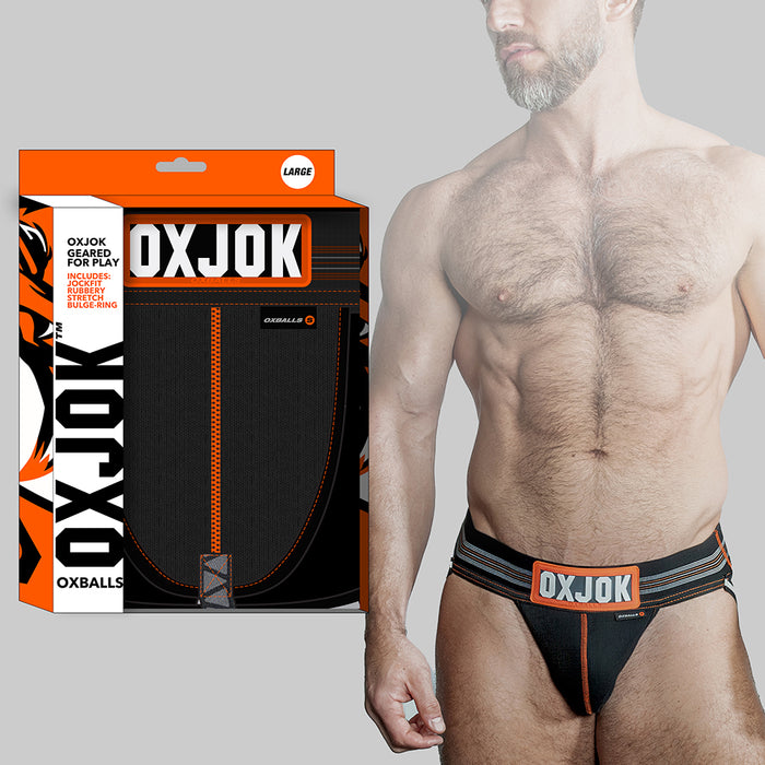 Oxballs Slingjock Upthrust Slider-Strap Jock Black Iron S