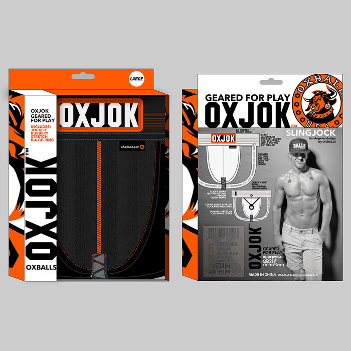 Oxballs Oxjok Slingjock Upthrust Slider-Strap Jock Black Iron S