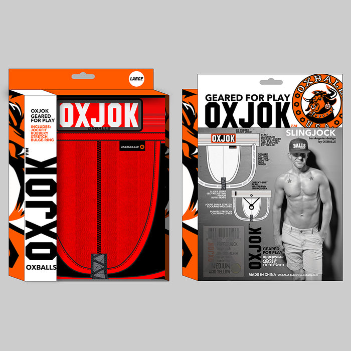 Oxballs Oxjok Slingjock Upthrust Slider-Strap Jock Red Hot 2XL