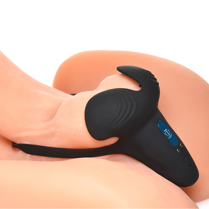 Trinity Men 10X Silicone Cock & Ball Ring with Taint Stim and Remote Control
