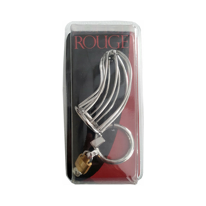 Rouge Stainless Cock Cage with Padlock Clamshell