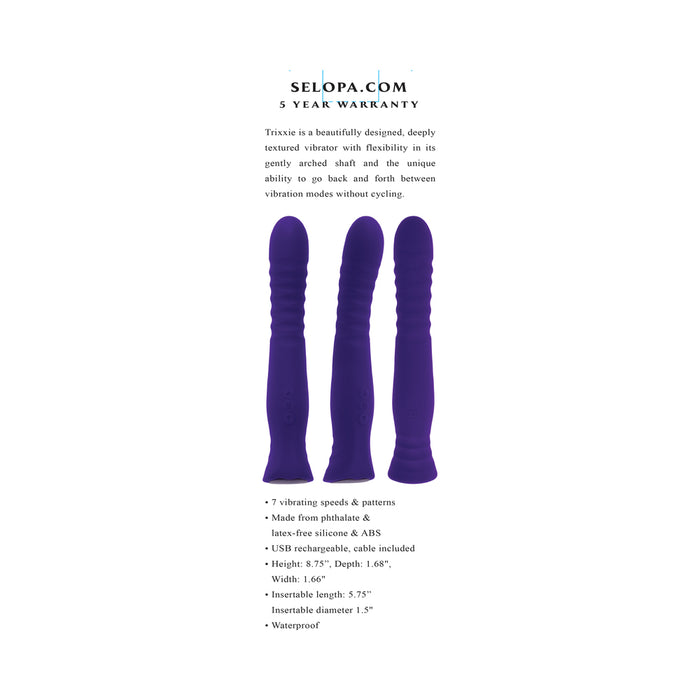 Selopa Trixxxie Rechargeable Vibrator Silicone Purple