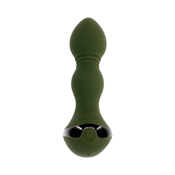 Evolved Lieutenant Rechargeable Vibrating Anal Vibrator Silicone Green