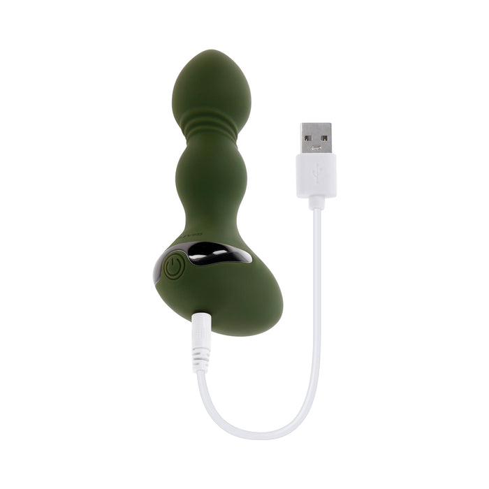 Evolved Lieutenant Rechargeable Vibrating Anal Vibrator Silicone Green