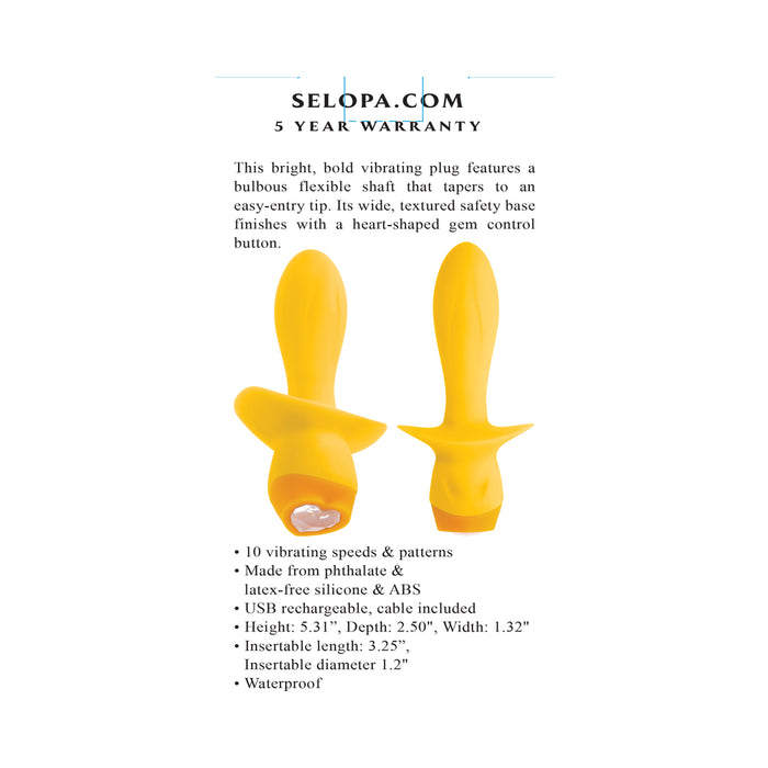 Selopa Mellow Yellow Rechargeable Vibrating Plug Silicone Yellow