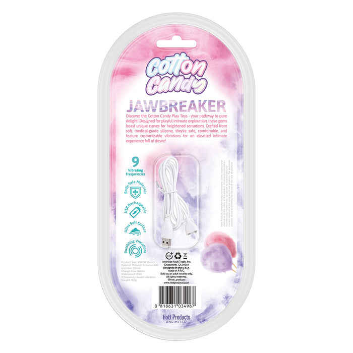 Cotton Candy Jaw Breaker Silicone Vibrator with Stimulator 9 Frequencies