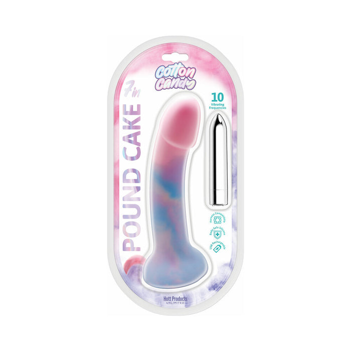 Cotton Candy Pound Cake Silicone Dildo 10 Frequencies 7.5 in.