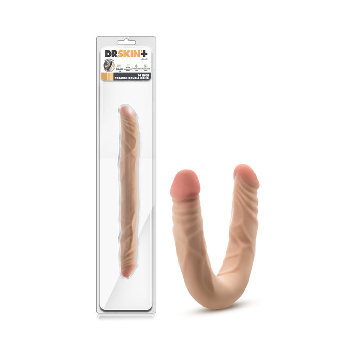 Dr. Skin Plus 14 in. Posable Double Dong Beige