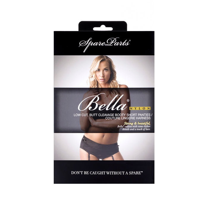 SpareParts Bella Cleavage Booty Short Harness Black Size 4XL