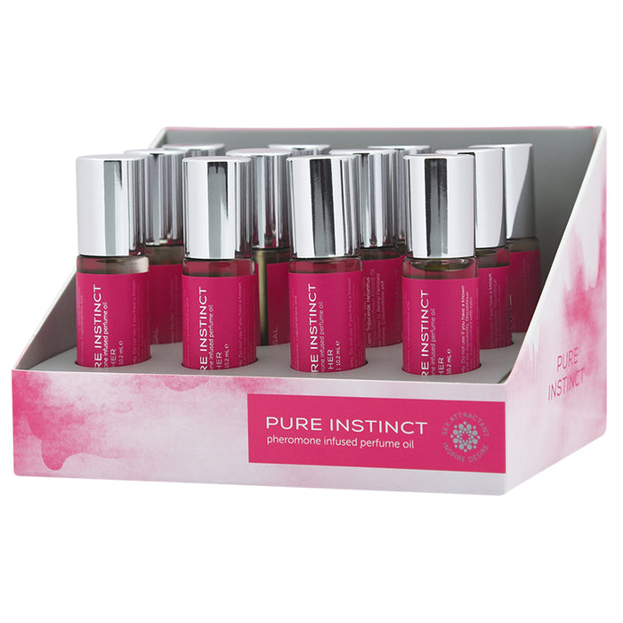 Pure Instinct Pheromone Perfume Oil For Her Roll On 0.34oz Display of 12