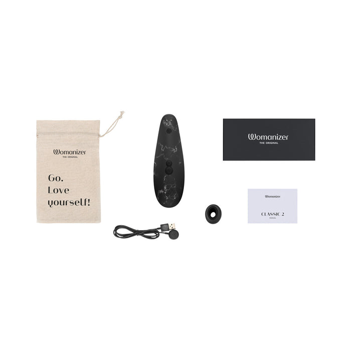 Womanizer x Marilyn Monroe Classic 2 Special Edition Rechargeable Silicone Pleasure Air Clitoral Stimulator Black Marble