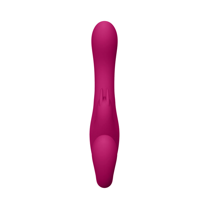 VIVE SUKI Rechargeable Triple Motor Pulse-Wave Vibrating Silicone Strapless Strap-On Pink