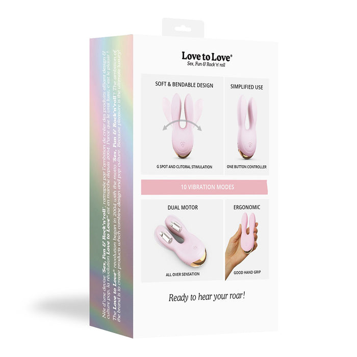 Love to Love Hear Me Rechargeable Silicone Flexible Ear Vibrator Baby Pink