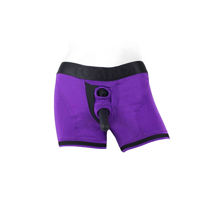 SpareParts Tomboii Nylon Boxer Briefs Harness Purple/Black Size 2XL