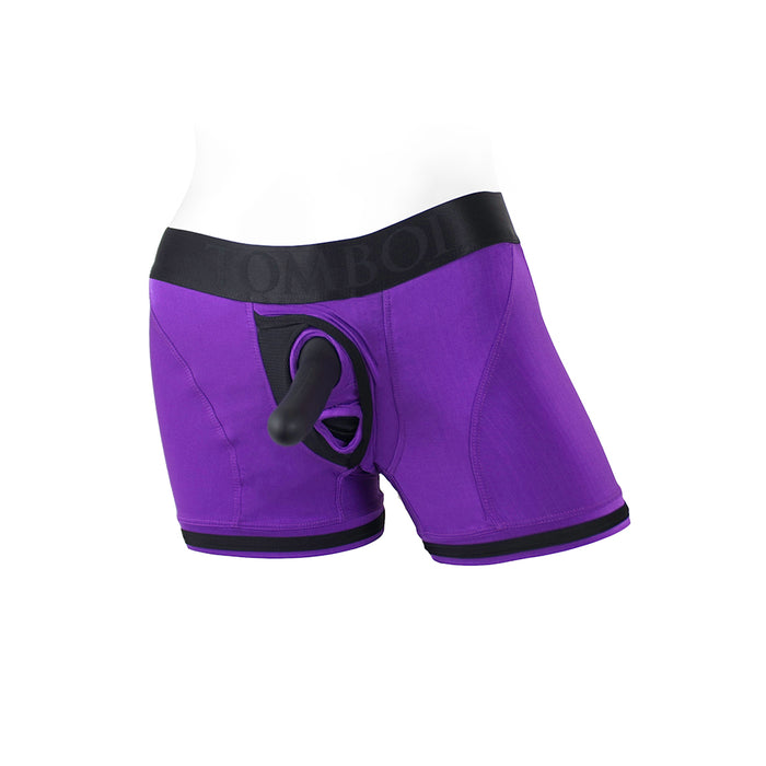 SpareParts Tomboii Nylon Boxer Briefs Harness Purple/Black Size 4XL