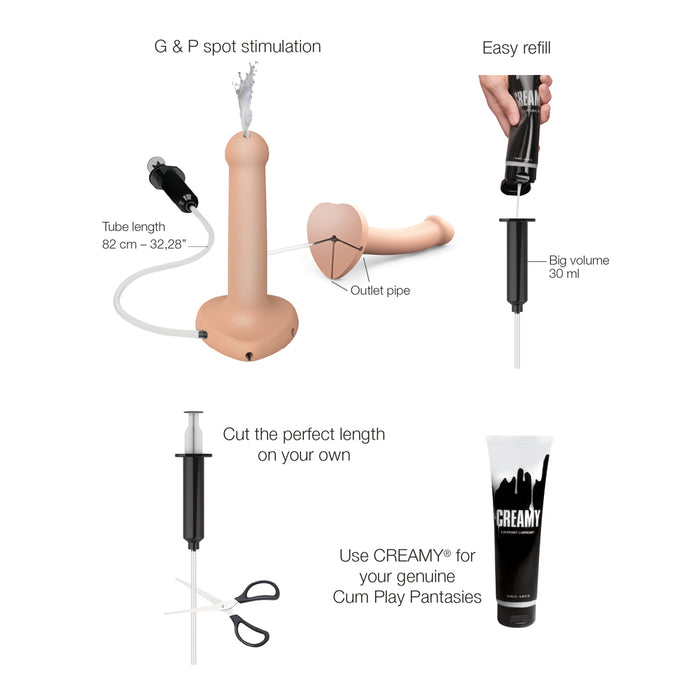 Strap-On-Me Squirting Cum Semi-Realistic Silicone Dildo Vanilla S (fluid not included)